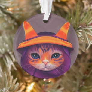 Chat orange avec sorcière violette Casquette Hallo