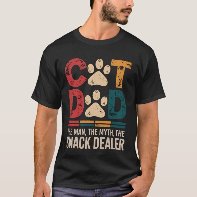 Chat Papa L'Homme Le Mythe Funny Homme T-Shirt (Devant)