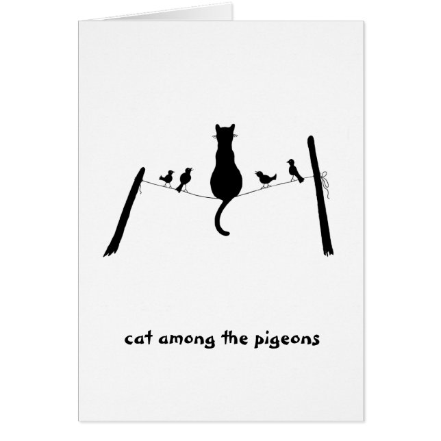 Chat parmi les pigeons (Devant)