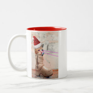 Chat PÈRE NOËL de clavier DANS la tasse de