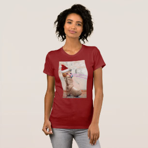 Chat PÈRE NOËL de clavier DANS le T-shirt de