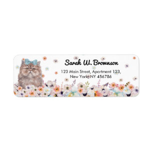 Chat Persan Shirazi Visage Mignon Dessin Floral