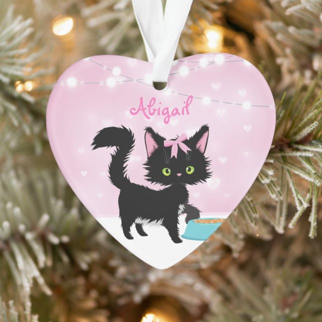 Chat personnalisé Pink and White Girl Christmas (Arbre)