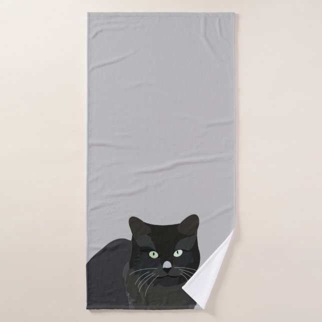 Chat Pet noir Chat (Serviette de bain)