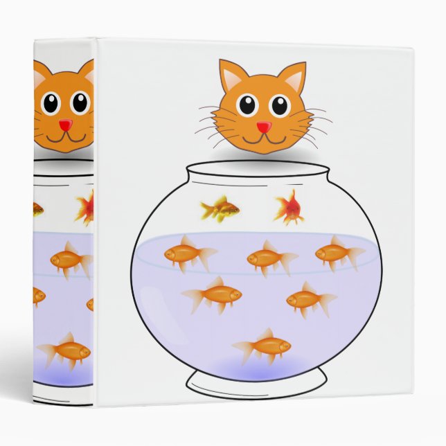 Chat poisson classeur de l'école pour enfants (Devant/Côté)
