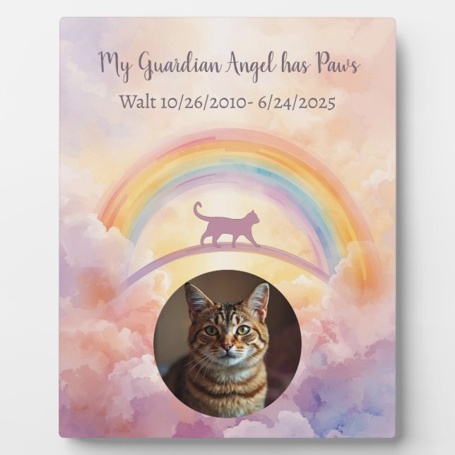 Chat Rainbow Bridge Memorial Plaque My Guardian (Devant)