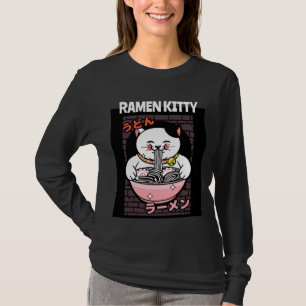 CHAT RAMEN NOODLES SOUP KITTY T-SHIRTS TEE - SHIRT