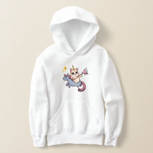 Chat Riding Unicorn Avec Porte Magique
