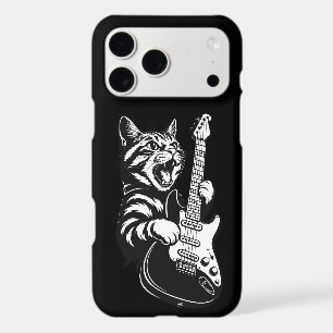 Chat Rock Jouant de la Guitare Électrique   Amour 