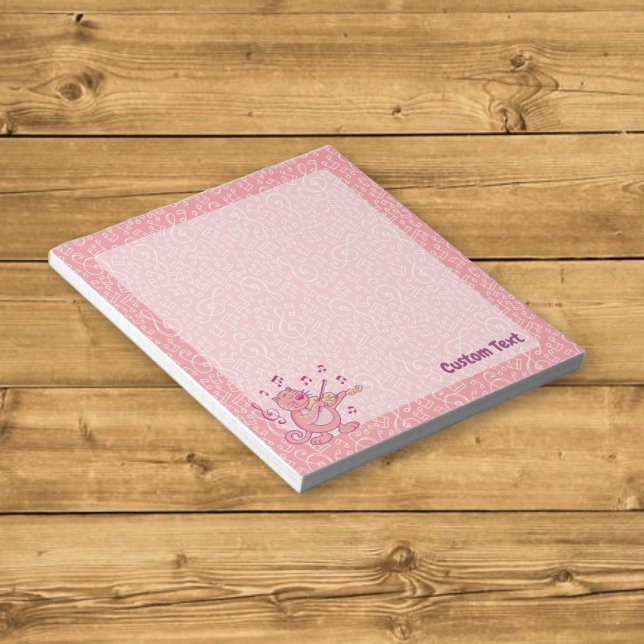Chat rose avec bloc-notes de violon (Créateur téléchargé)