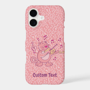 Chat rose avec coque iphone violon