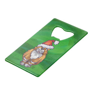 Chat roux de Noël sur fond vert