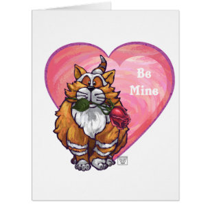 Chat roux pour la Saint-Valentin