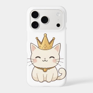 Chat royal avec couronne dorée Design Kawaii