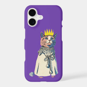 Chat royal en couronne et robe Graphisme Pop Art v