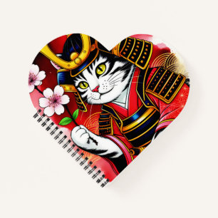 Chat Samouraï Artistique Cerise Pour Journal Intim