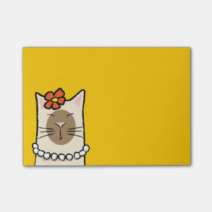 Chat siamois avec fleurs et perles Notes Post-it®