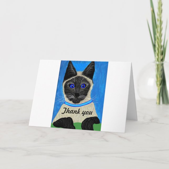 Chat siamois de carte de remerciements (Devant)