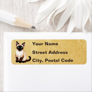 Chat Siamois Sur Vieux Papier