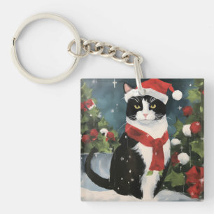 Chat Smoking dans Noël enneigé