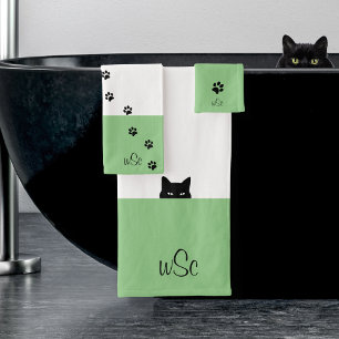 Chat sournois Monogramme vert