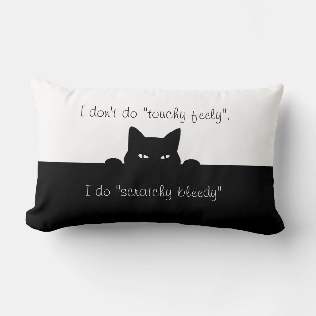 Chat sournois Touché Feely Black Thlow Oreiller (Recto)