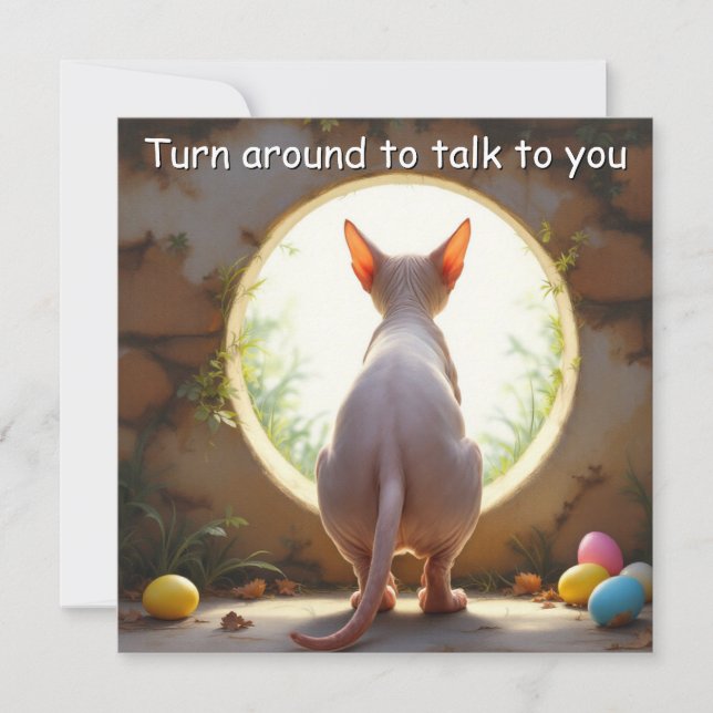Chat Sphynx - Carte de vacances de Pâques (Devant)