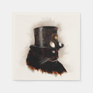 Chat Steampunk Napkin
