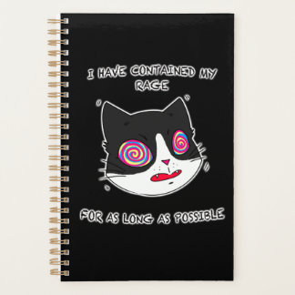 Chat Style Anime avec les yeux fous et le texte
