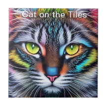 Chat sur les carreaux Carrelage céramique Portrait