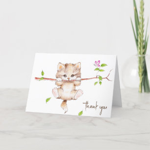 Chat suspendu sur le Merci de la branche