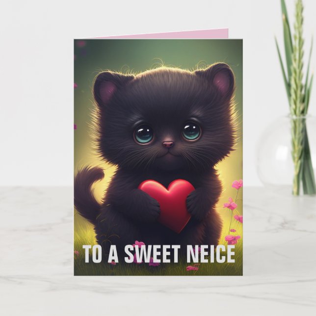 CHAT SWEET NEICE CARTE D'ANNIVERSAIRE (Devant)