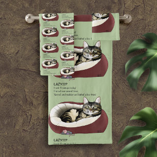 Chat Tabby Paresseux Humoristique Vert Sauge Sage