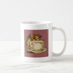 Chat Tasse à Thé Mignon Vintage Victorien Animal C