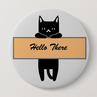 Chat tenant un badge de signe