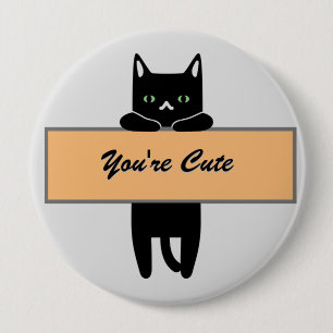Chat tenant un panneau Bouton Badge