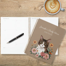 Chat tigré floral