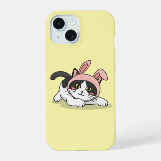 Chat Tuxedo Adorable en Chapeau de Lapin Rose Aest