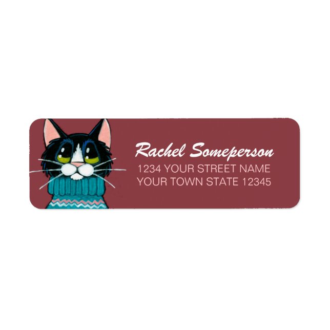 Chat Tuxedo portant un pull moche (Devant)