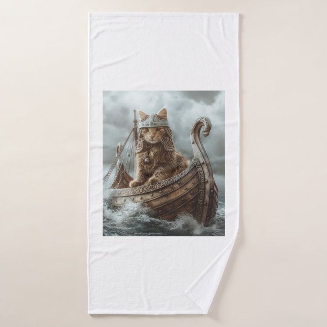 Chat viking (Serviette de bain)