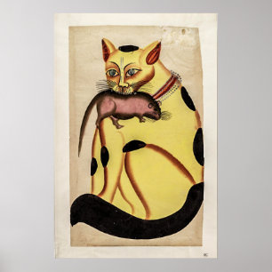 Chat vintage avec affiche de chat