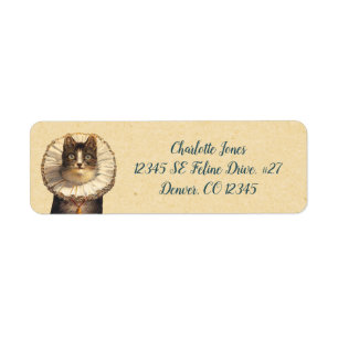 Chat vintage avec le collier hérissé