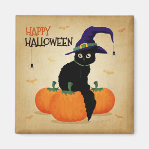 Chat vintage de Halloween et aimant des