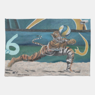 Chat Warrior Jouer Beach Volleyball Serviette