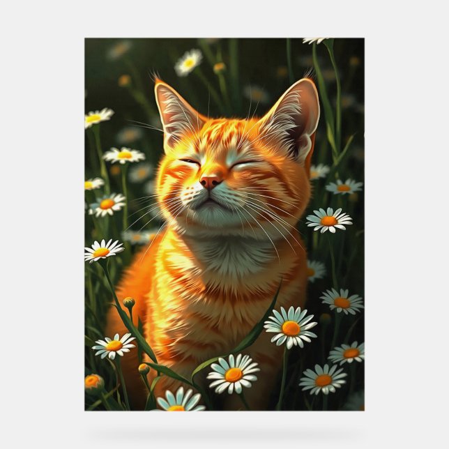 Chat Whimsical dans un jardin de fleurs (Recto)