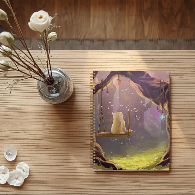 Chat Whimsical sur un planificateur à ailes (Créateur téléchargé)