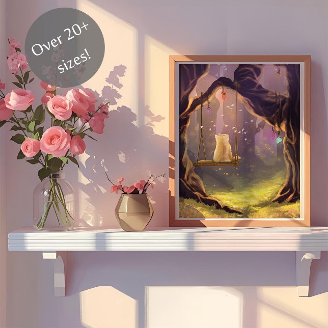 Chat Whimsical sur une affiche à voilure (Créateur téléchargé)