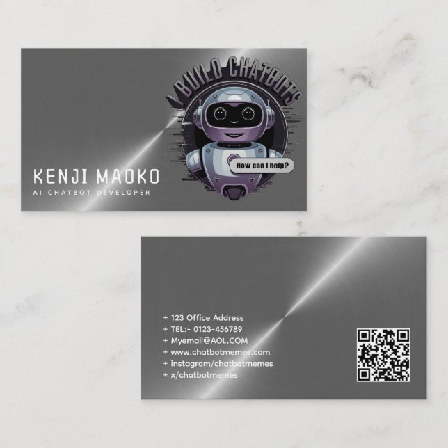 🤖Chatbot Developer Conversational AI Engineer NLP Business Card (Front/Back)