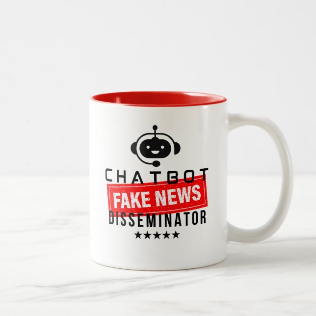 Chatbot FAKE NEWS Disseminator Two-Tone Coffee Mug (Right)