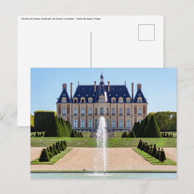 Chateau and parc de Sceaux in summer - France Postcard (Front/Back)